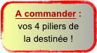 A commander :
vos 4 piliers de
la destinée !